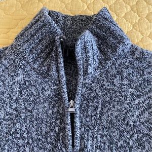 BLUMARINE UOMO MENS 100% WOOL MENS SZ XL SWEATER. 3/4 zip. Heather grey. GUC.